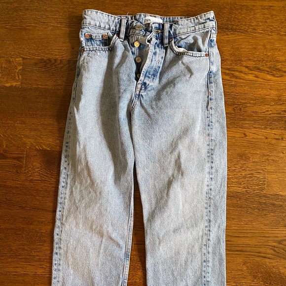Zara light blue straight leg jeans - Picture 3 of 5